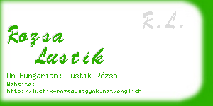 rozsa lustik business card